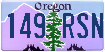 OR license plate 149RSN