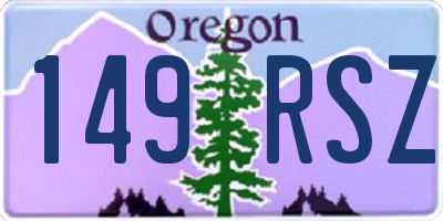 OR license plate 149RSZ