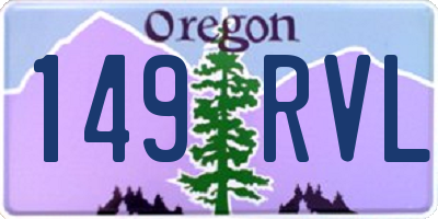 OR license plate 149RVL