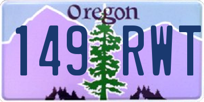 OR license plate 149RWT