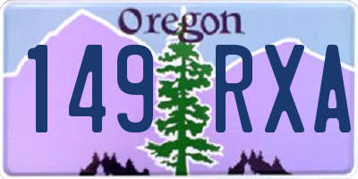 OR license plate 149RXA