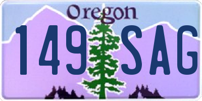 OR license plate 149SAG