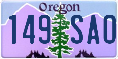 OR license plate 149SAO
