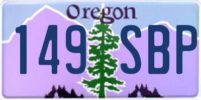 OR license plate 149SBP