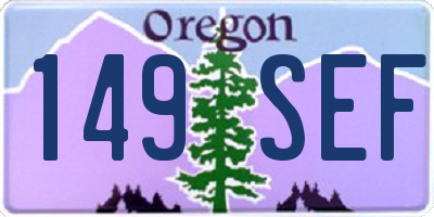 OR license plate 149SEF