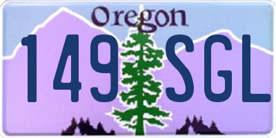 OR license plate 149SGL