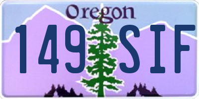 OR license plate 149SIF