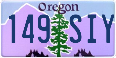 OR license plate 149SIY