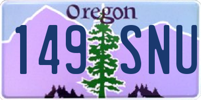 OR license plate 149SNU