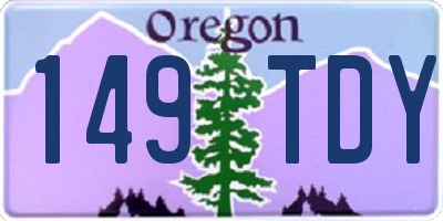 OR license plate 149TDY