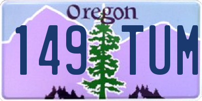 OR license plate 149TUM