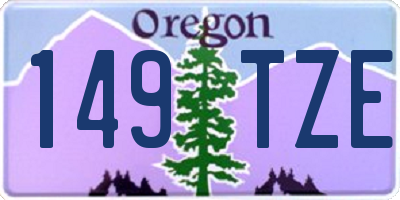 OR license plate 149TZE