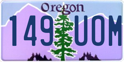 OR license plate 149UOM