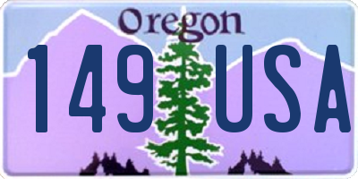OR license plate 149USA