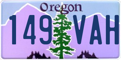 OR license plate 149VAH