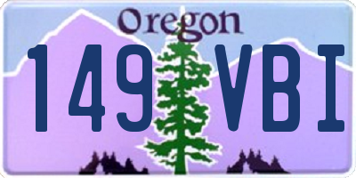 OR license plate 149VBI
