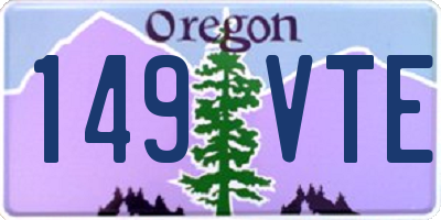 OR license plate 149VTE