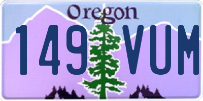 OR license plate 149VUM