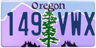 OR license plate 149VWX