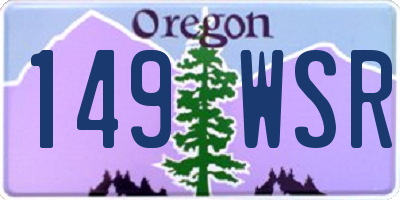 OR license plate 149WSR
