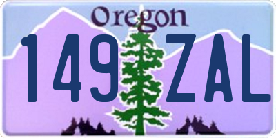 OR license plate 149ZAL