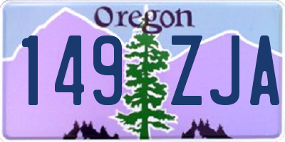 OR license plate 149ZJA