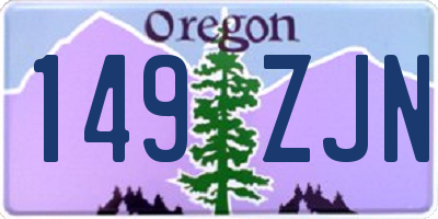 OR license plate 149ZJN