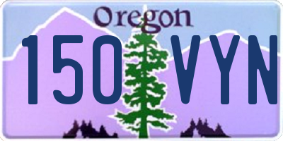 OR license plate 150VYN