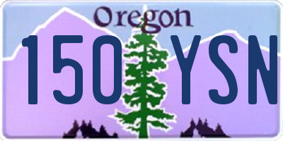 OR license plate 150YSN