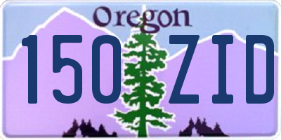 OR license plate 150ZID
