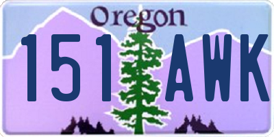 OR license plate 151AWK