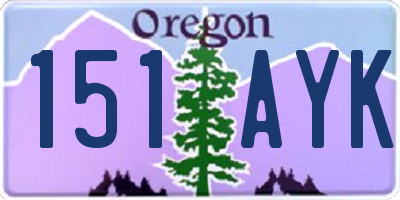 OR license plate 151AYK
