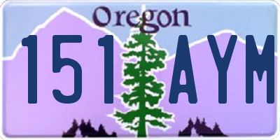 OR license plate 151AYM