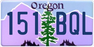 OR license plate 151BQL