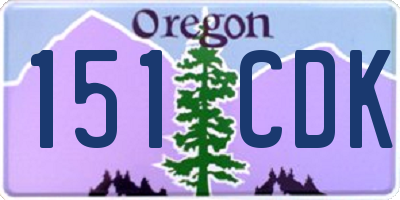 OR license plate 151CDK