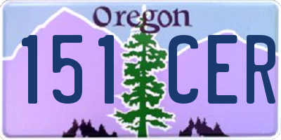 OR license plate 151CER