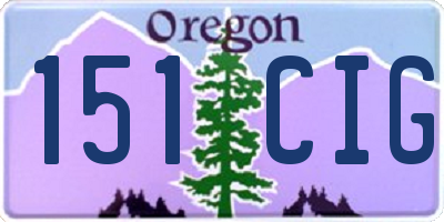 OR license plate 151CIG