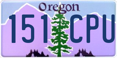 OR license plate 151CPU