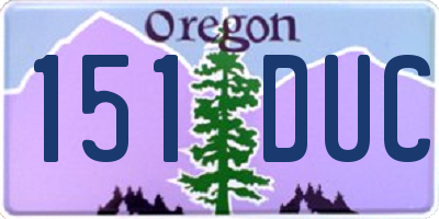 OR license plate 151DUC