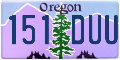 OR license plate 151DUU