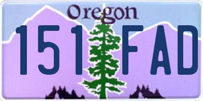 OR license plate 151FAD