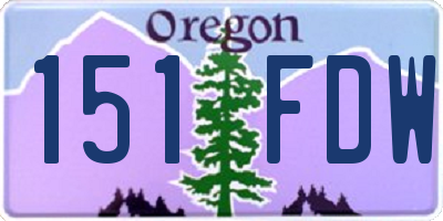 OR license plate 151FDW
