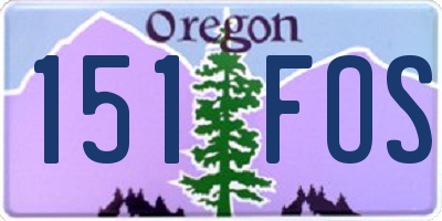 OR license plate 151FOS