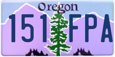 OR license plate 151FPA