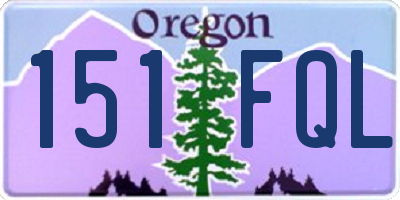 OR license plate 151FQL