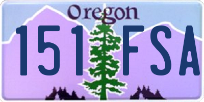 OR license plate 151FSA