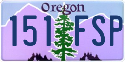 OR license plate 151FSP