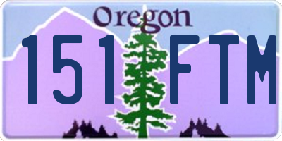 OR license plate 151FTM