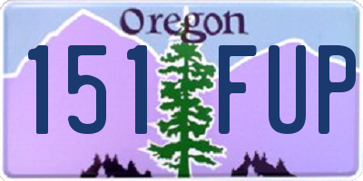 OR license plate 151FUP