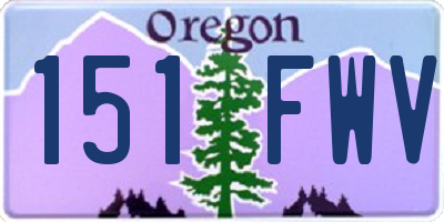OR license plate 151FWV